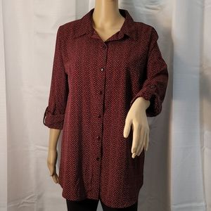 Jaclyn red and black blouse